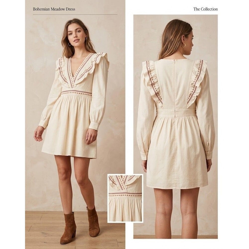 Forever 21 Dress Womens Small Ivory The Boho Dress New